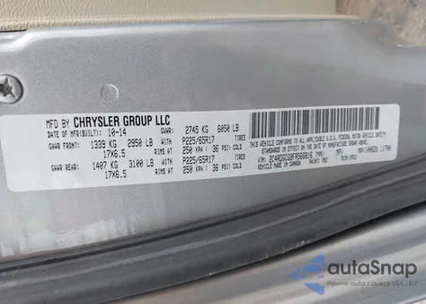 2015 Dodge Grand Caravan Sxt z USA, uszkodzony, nr VIN 2C4RDGCG9FR566816